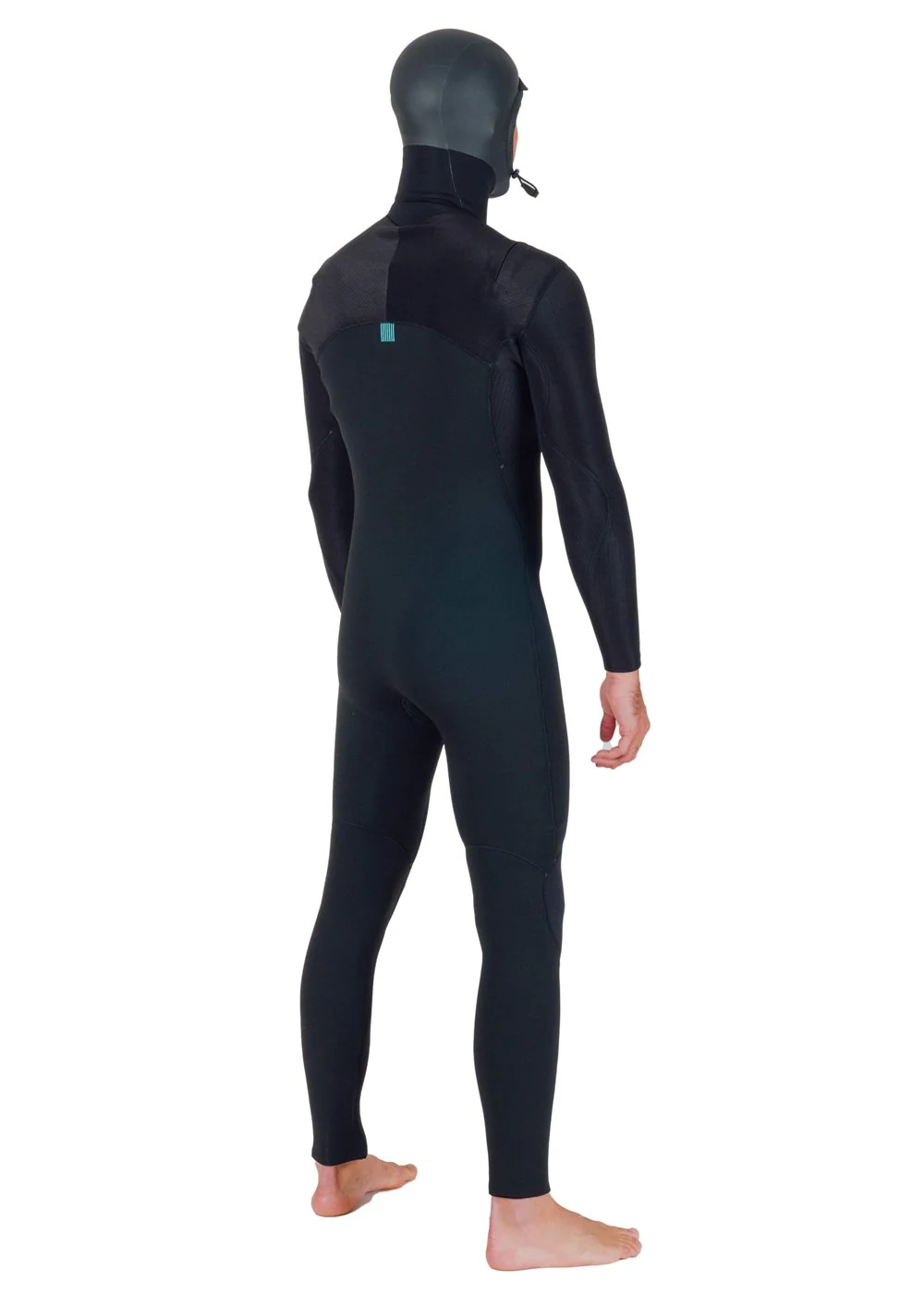 New Seas 5-4 U-Zip Hooded Wetsuit, BLK - Image 11